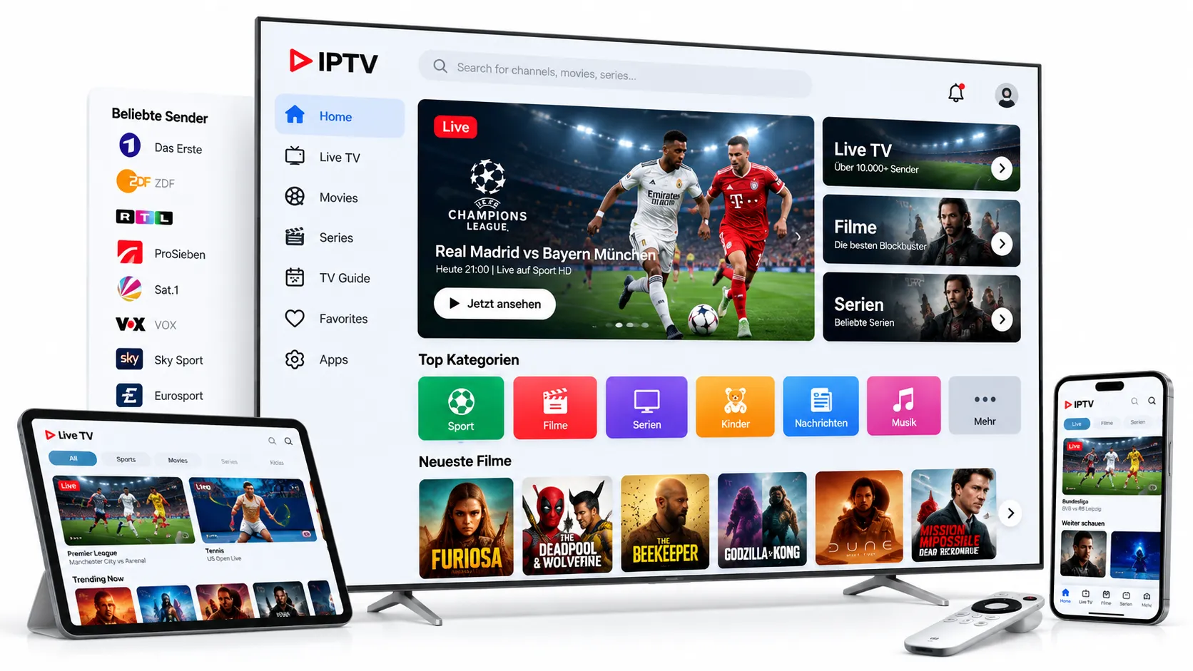 IPTV Senderliste mit M3U und EPG für deutsche Sender