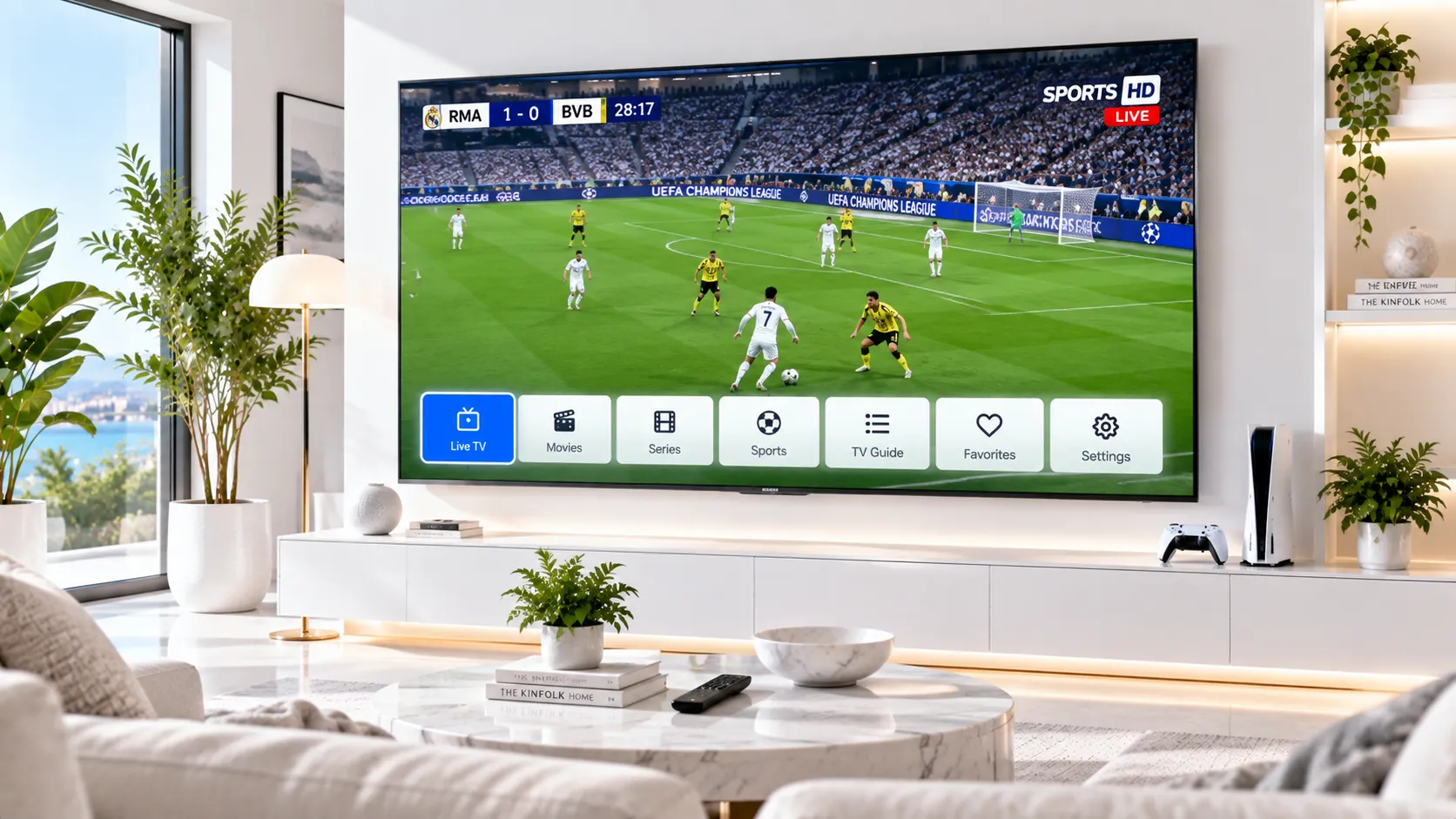 Heimnetzwerk-Diagramm mit Fritz!Box, WLAN-Router und angeschlossenen IPTV-Geräten